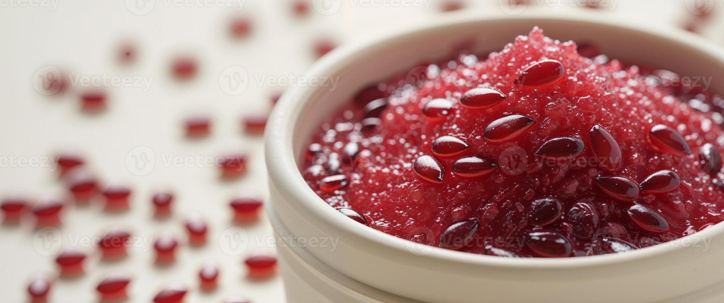 Pomegranate seeds in a bowl photo