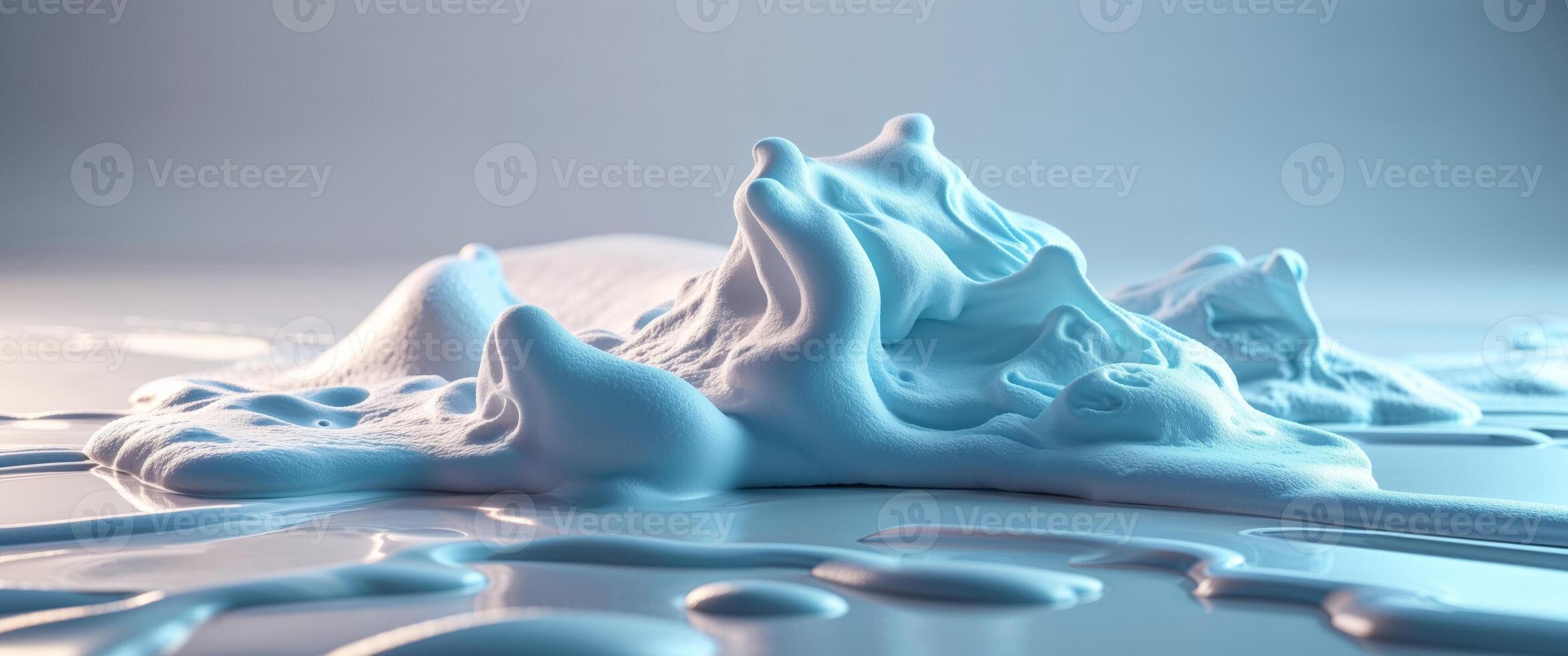 A blue liquid is splashing on the surface photo