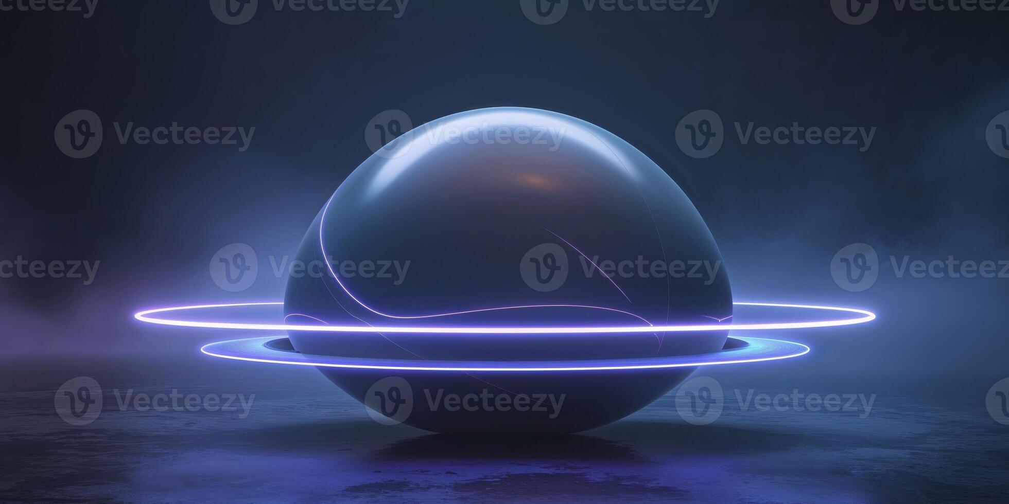 An egg with a glowing ring around it photo
