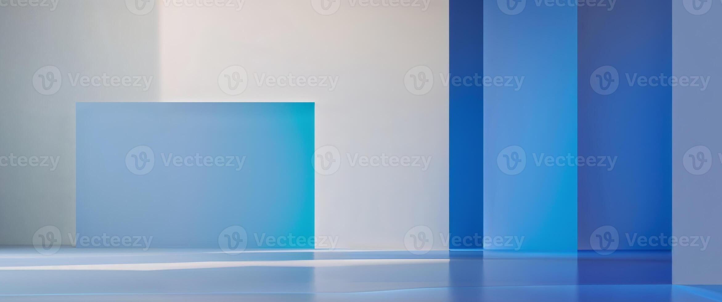 Blue Abstract Geometric Shapes Background. photo