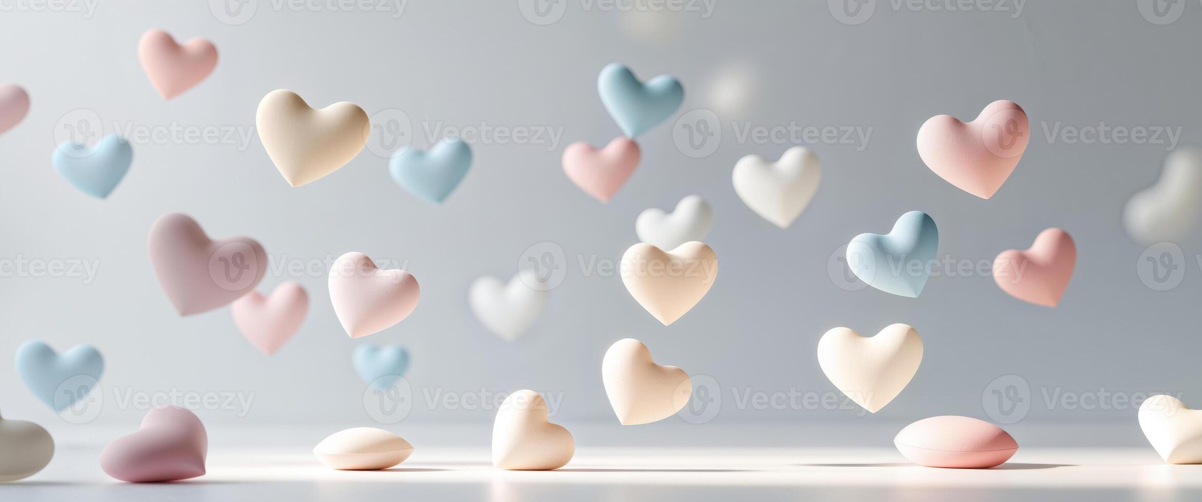 Abstract Valentine's Day Background with Floating Hearts photo