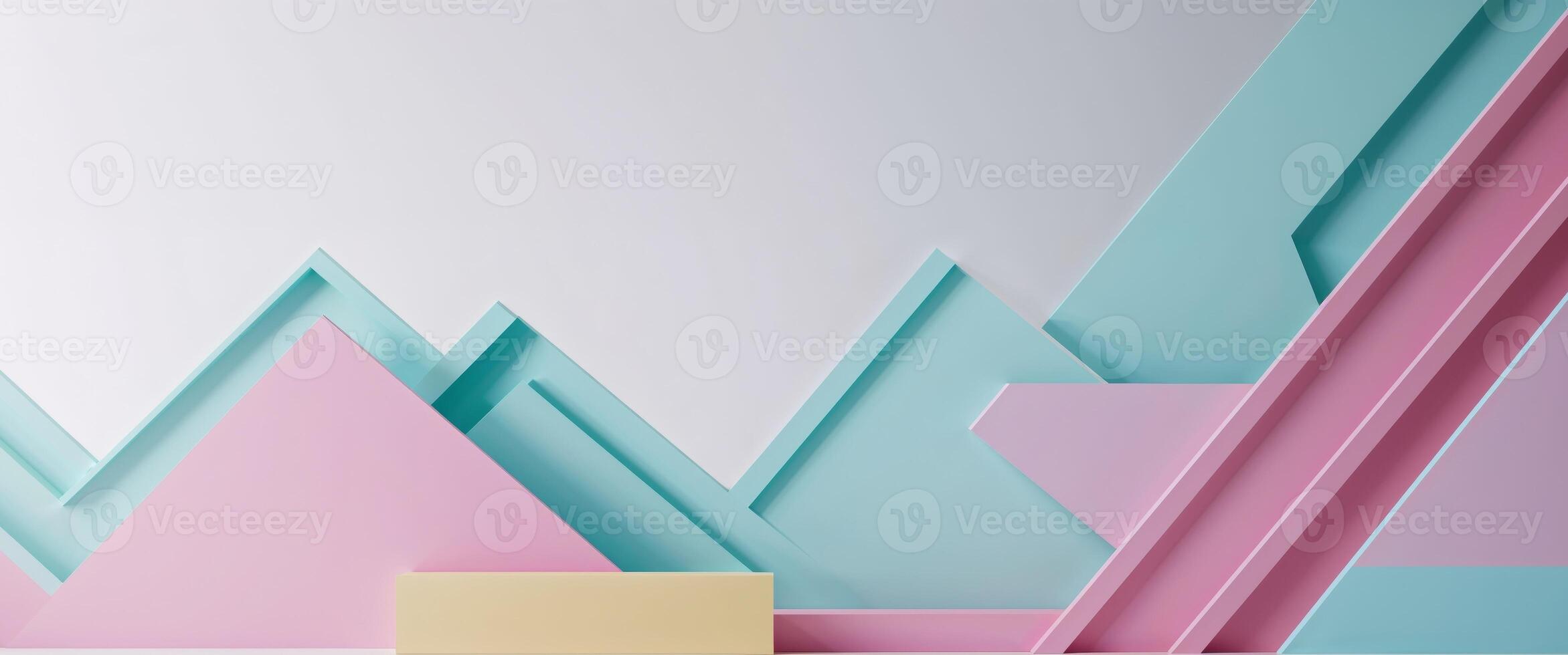 Abstract geometric background with zigzag lines and bold color blocks for modern design. photo