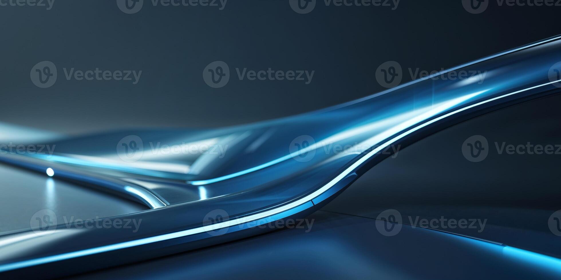 Futuristic Blue Technology with Glowing Displays and Smooth Surfaces photo