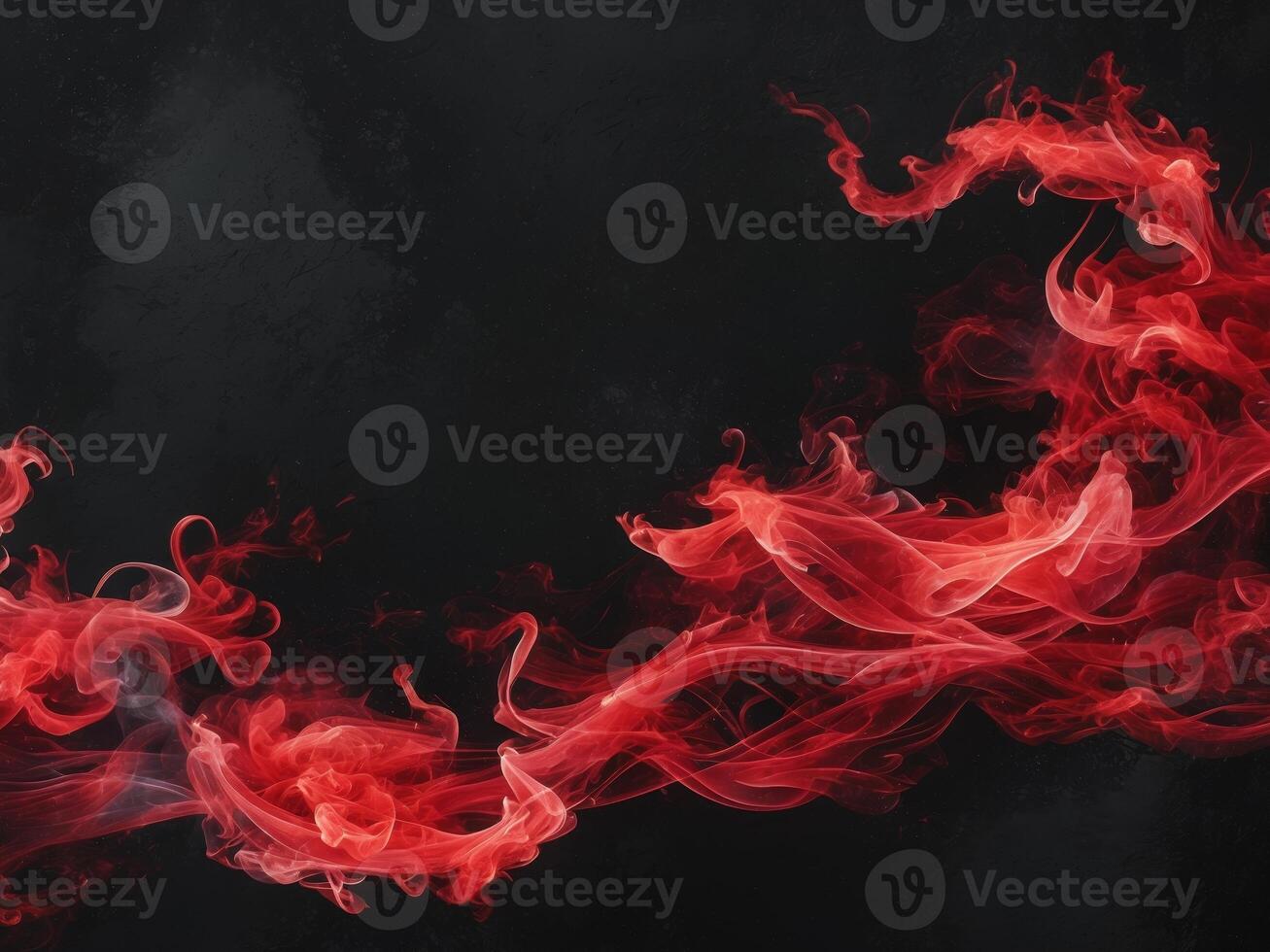 Abstract digital art piece black background It features red smoke flames. photo