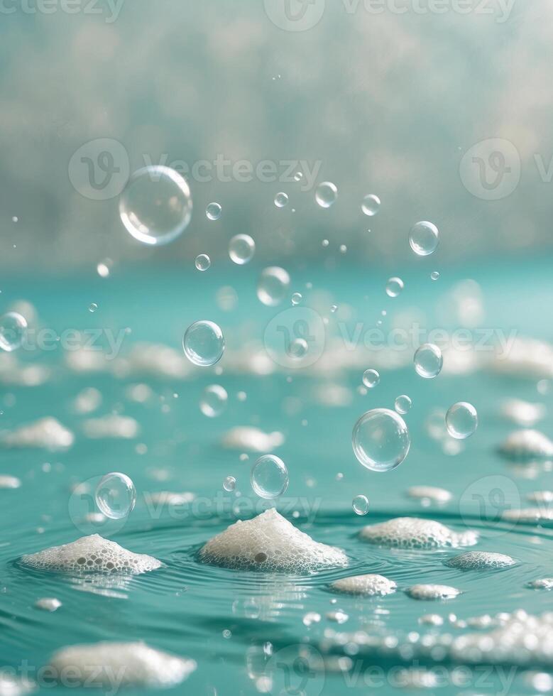 Bubbles floating in water with bubbles and bubbles photo