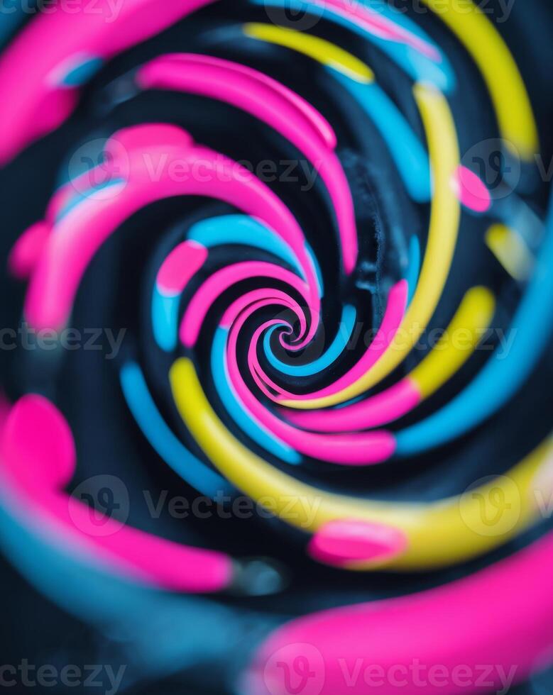 A colorful spiral with a black background photo
