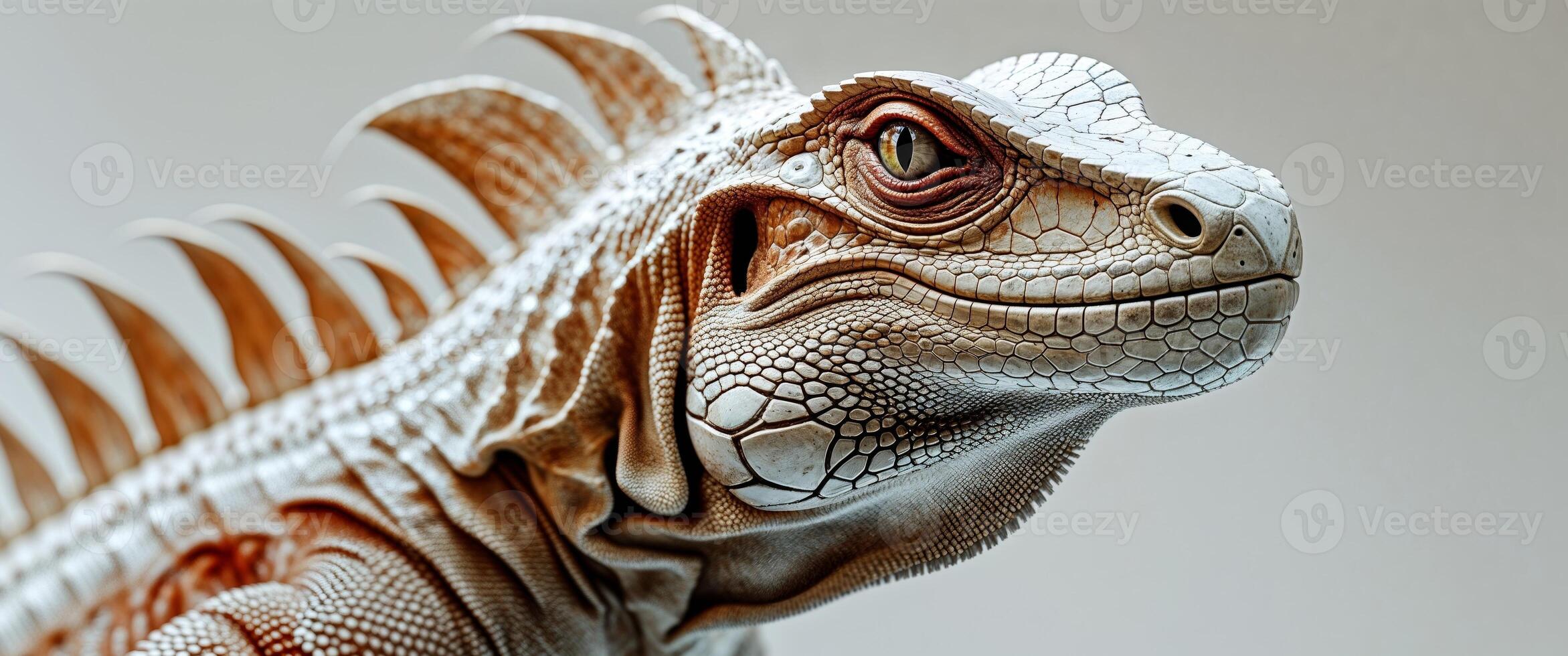 close up of a head of a iguana or dragon or dinosaur. photo