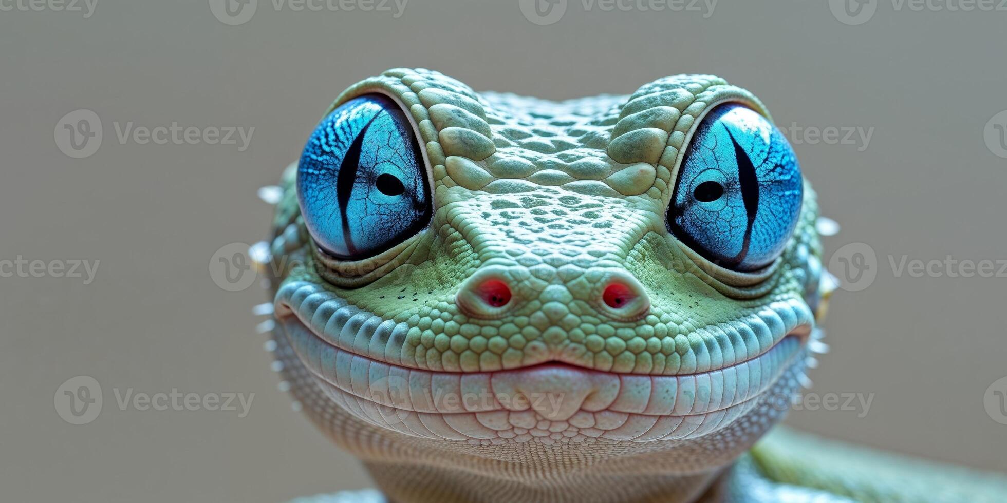 A close up of a lizard with blue eyes photo