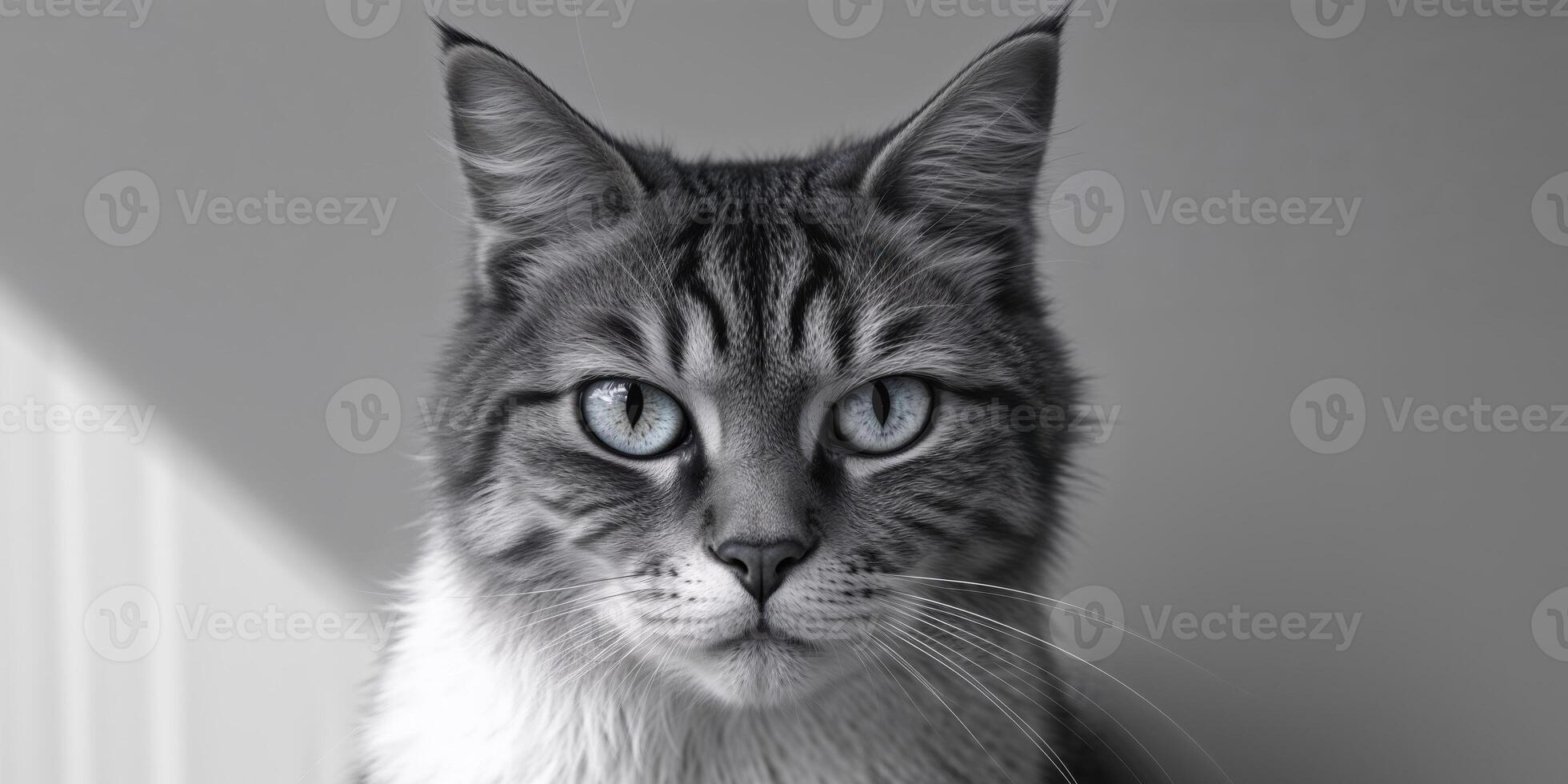 Captivating Feline Eyes Revealing the Enigmatic Soul of a Cat. photo