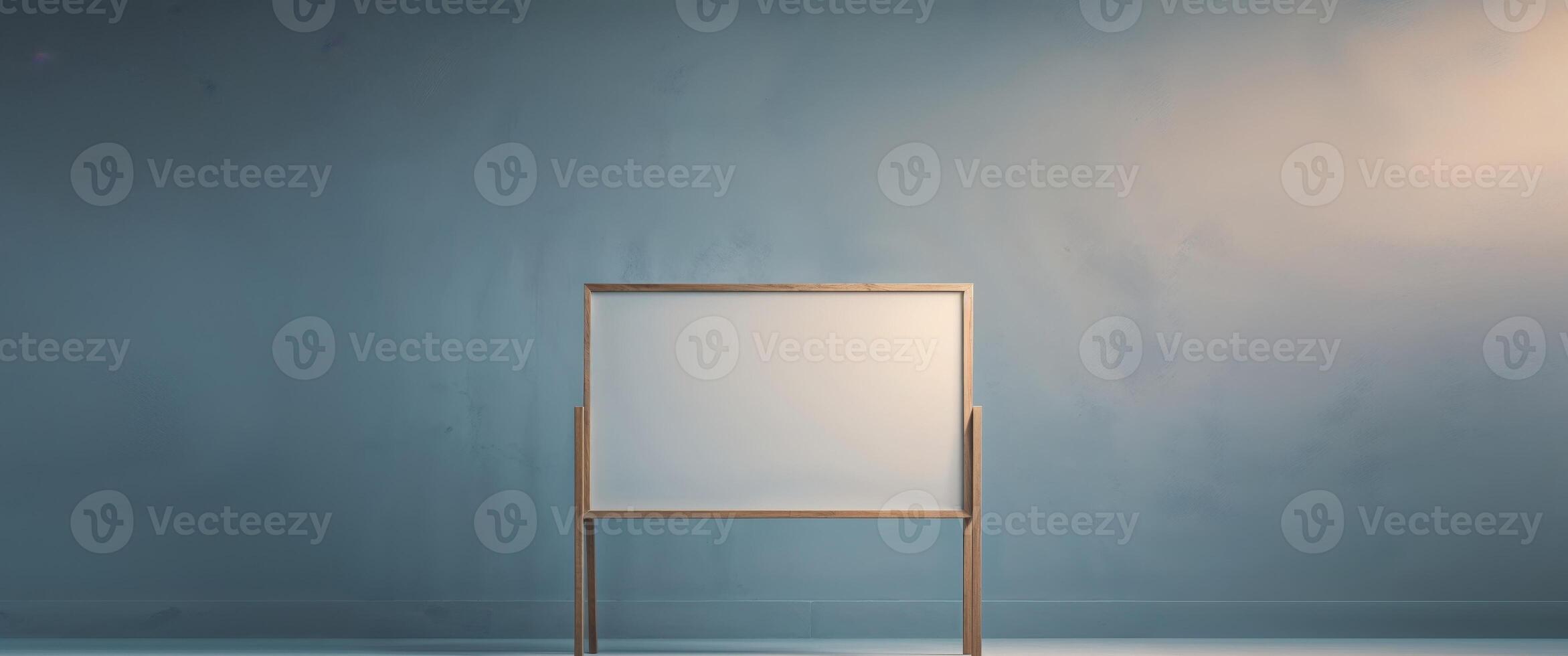 Blank Signboard with Blue and Gray Background for Custom Use photo
