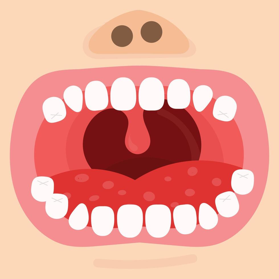 Cartoon Mouth Open Close up. vector