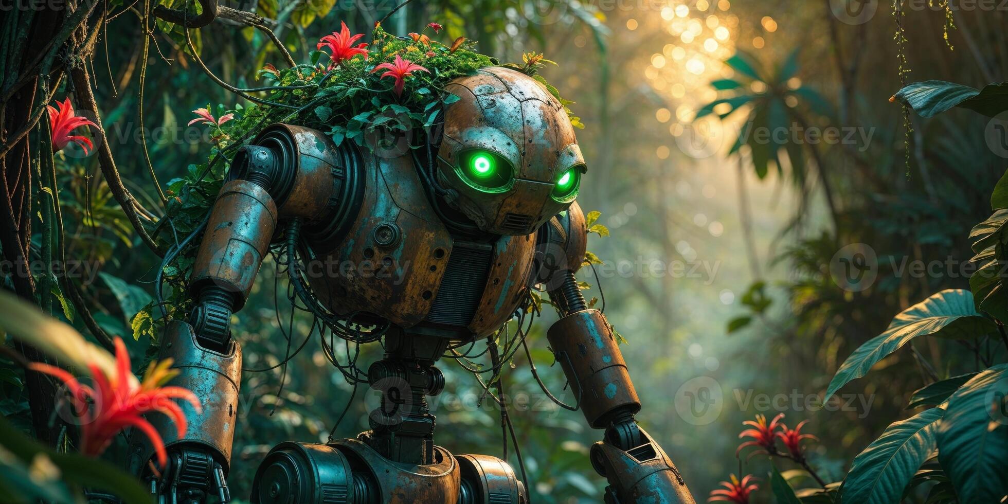 Ancient Robotic Creature Hidden In Lush Jungle photo