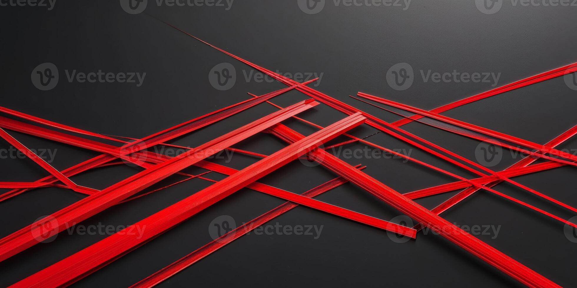 A black and red background with a lot of red lines. photo