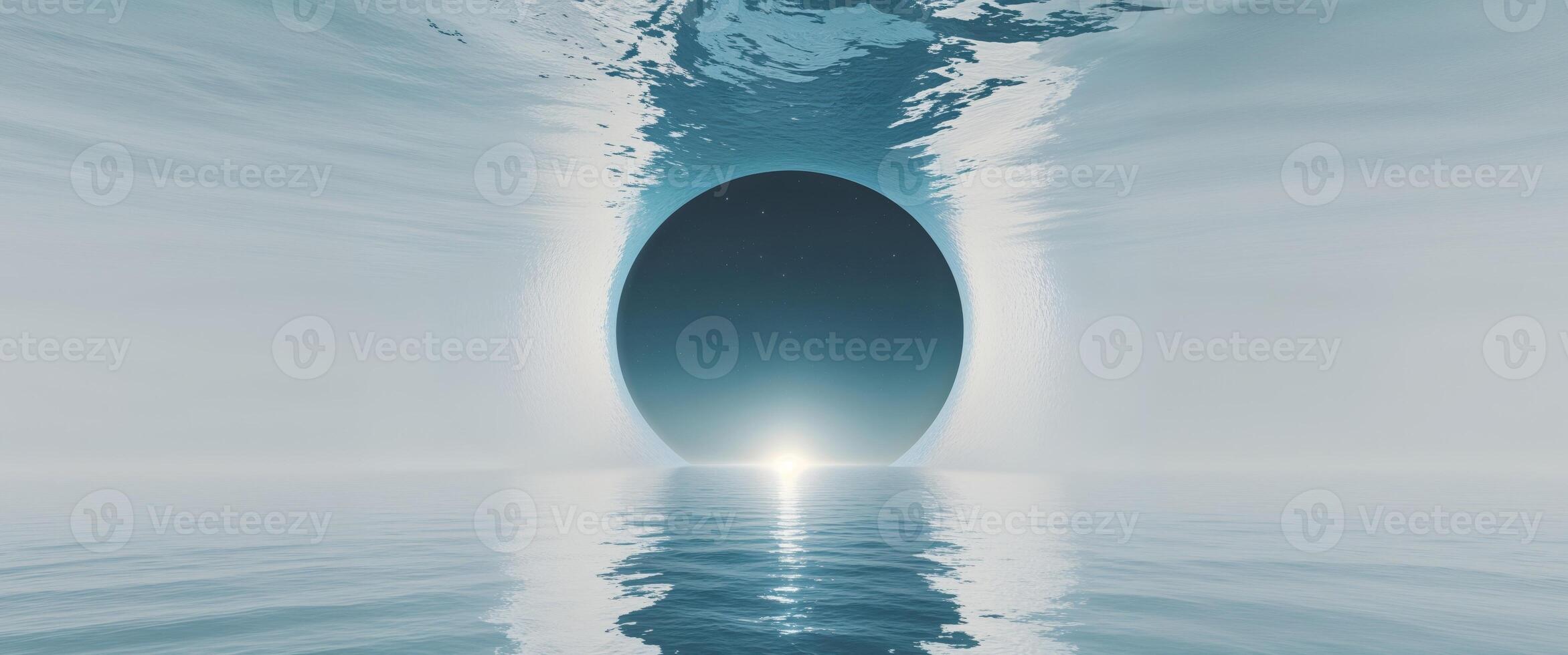 A cosmic hole opens up within the water surface. photo