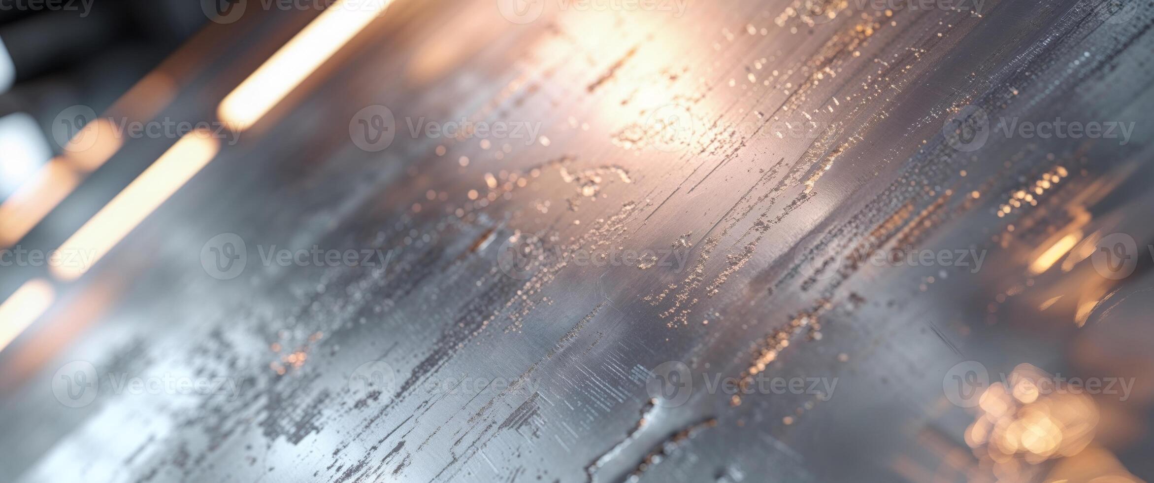 A close up of a metal surface with water drops photo