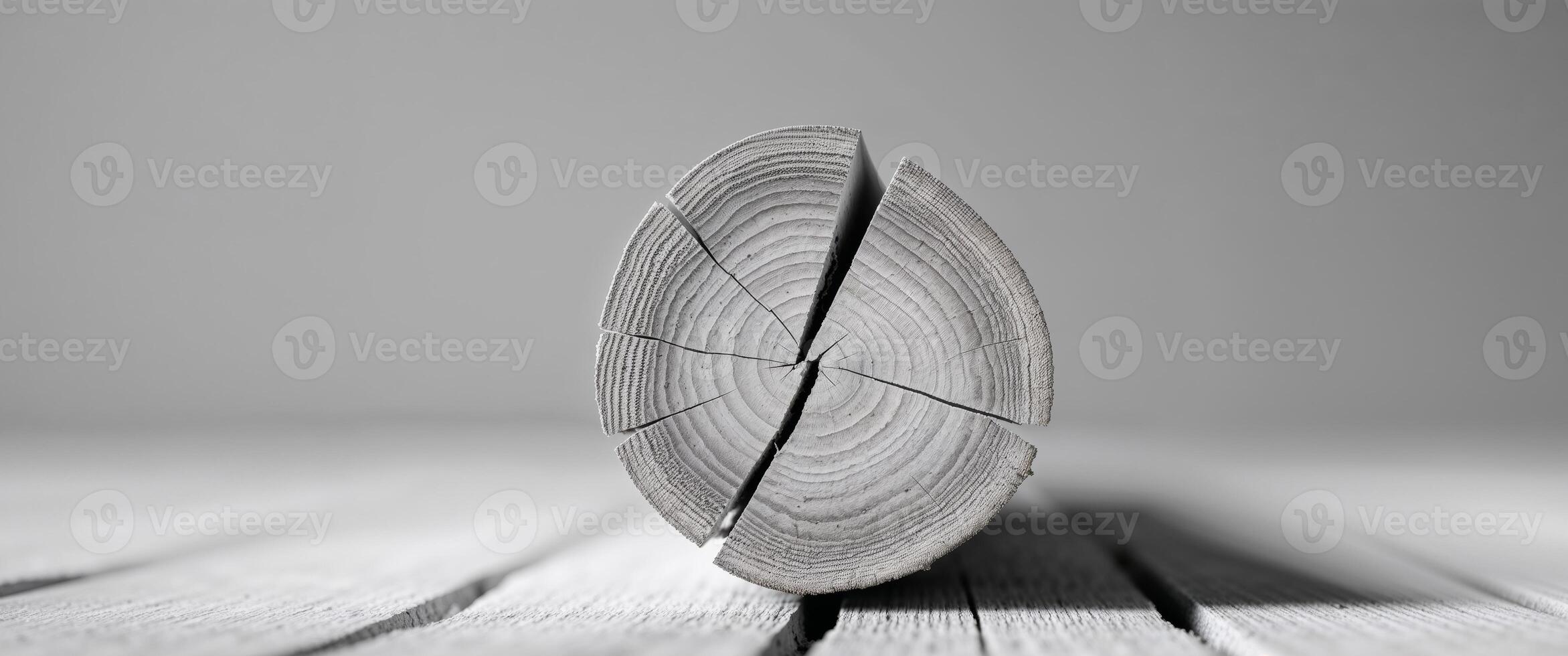 A tight shot of wood appearing split in two photo
