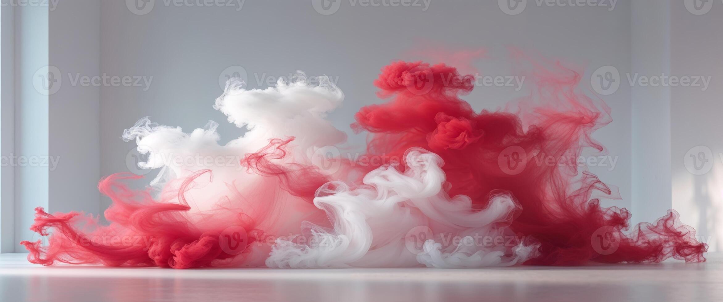 Abstract red and white smoke background for creative design and art projects photo