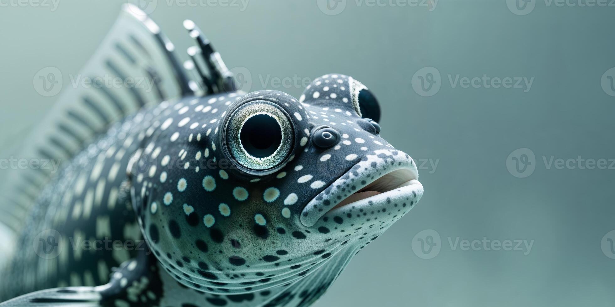Closeup of a Spotted Aquatic Creature Head photo