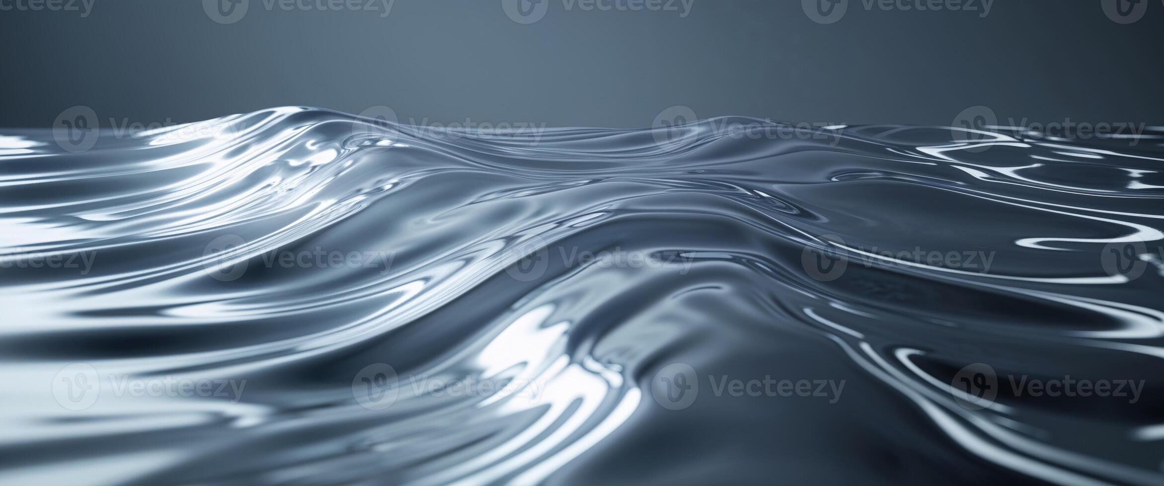 Abstract rippled light reflections on a dark surface photo