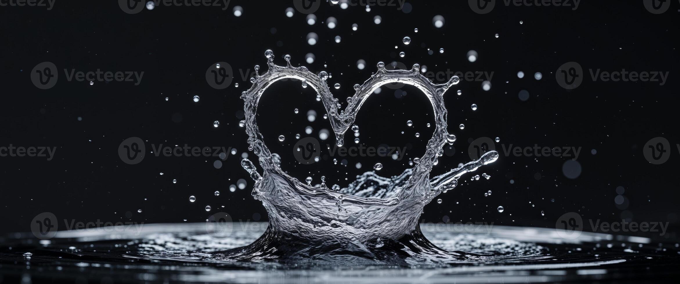 Water splash in the shape of a heart photo