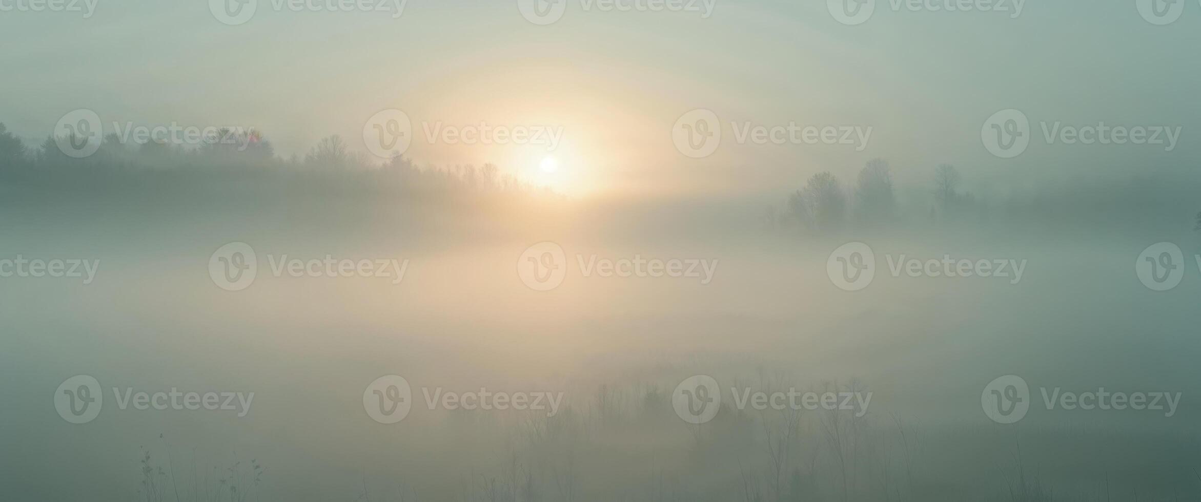 Mysterious sunlight illuminating fog for atmospheric design photo