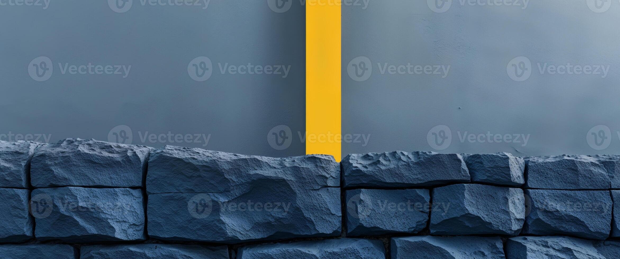 A yellow line is painted on the wall of a building photo