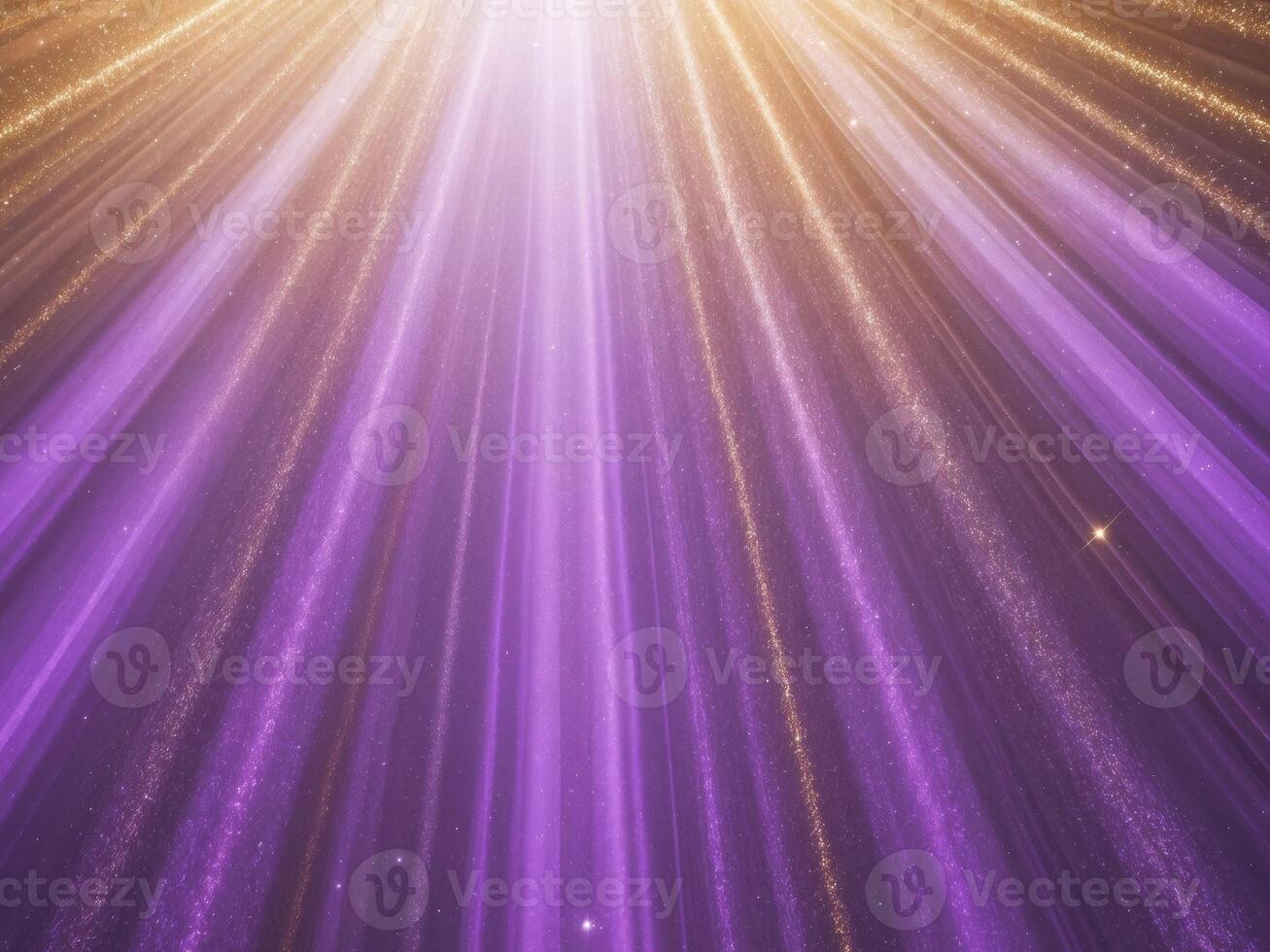 Magical Glittering Light Rays Background Purple Gold. photo