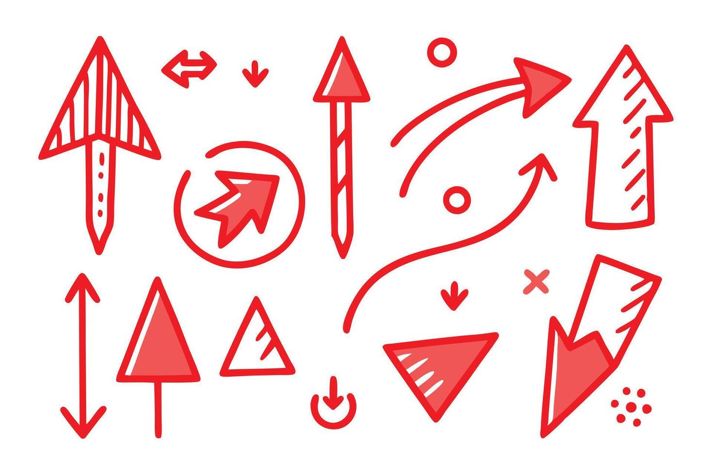 Arrows Collection, Red Directional Signs, Up, Down, Left, Right, Navigation Icons Set vector