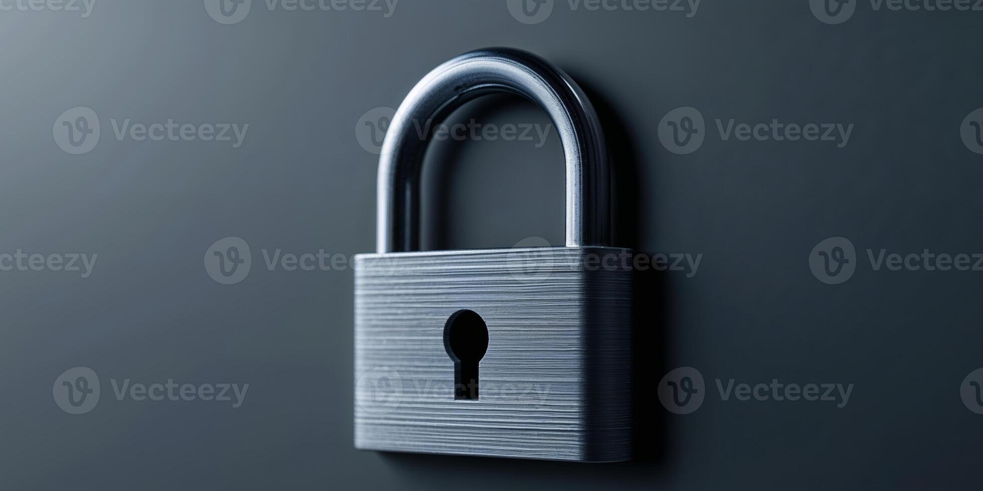 A padlock on a dark background photo