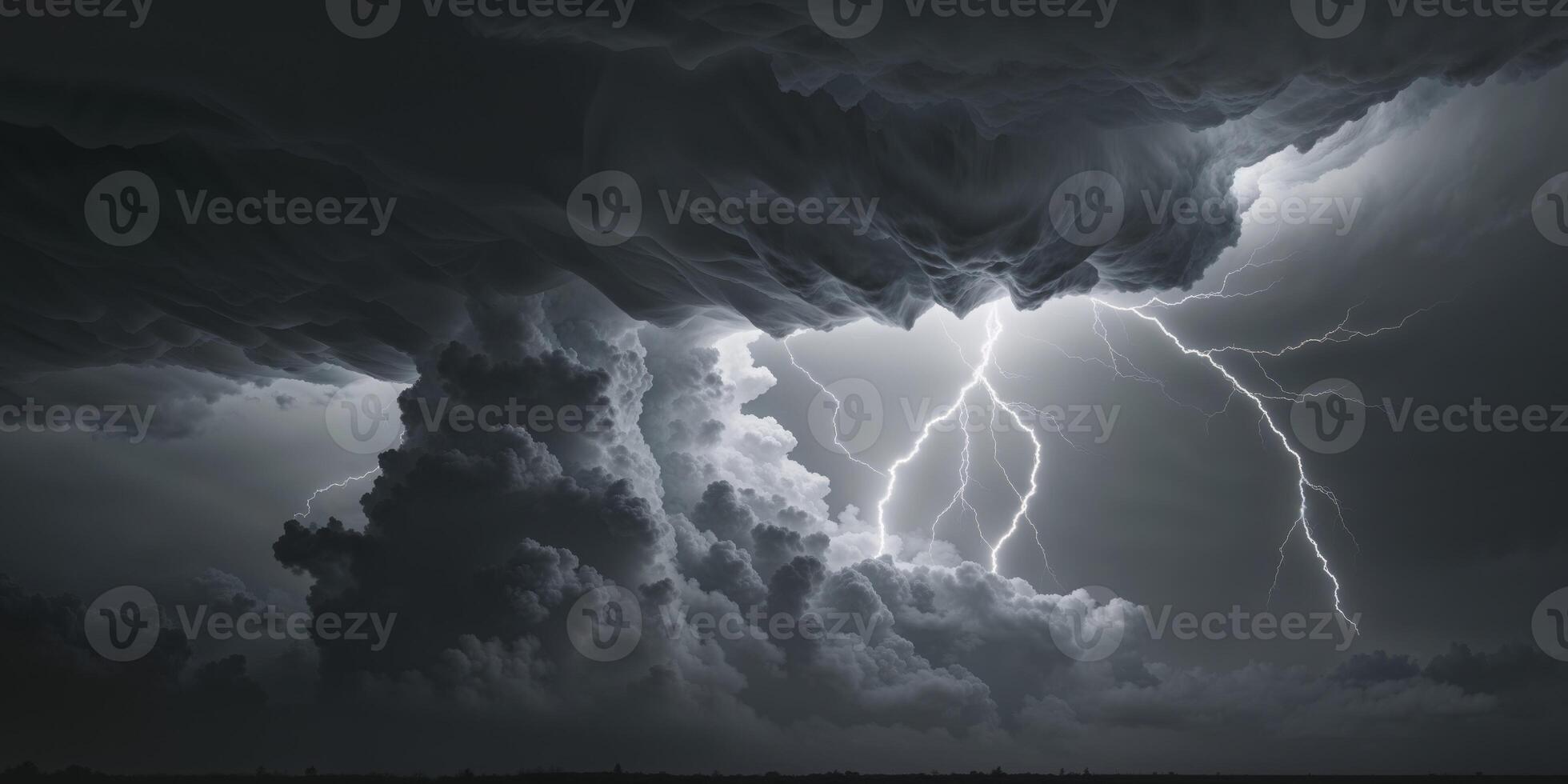 A large storm cloud with lightning coming out of it photo