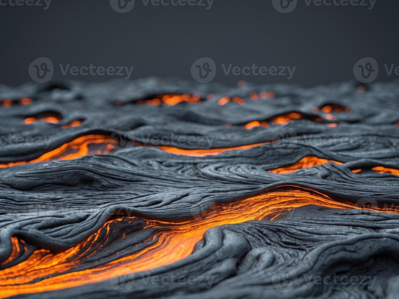 Lava flows on the surface of the earth photo