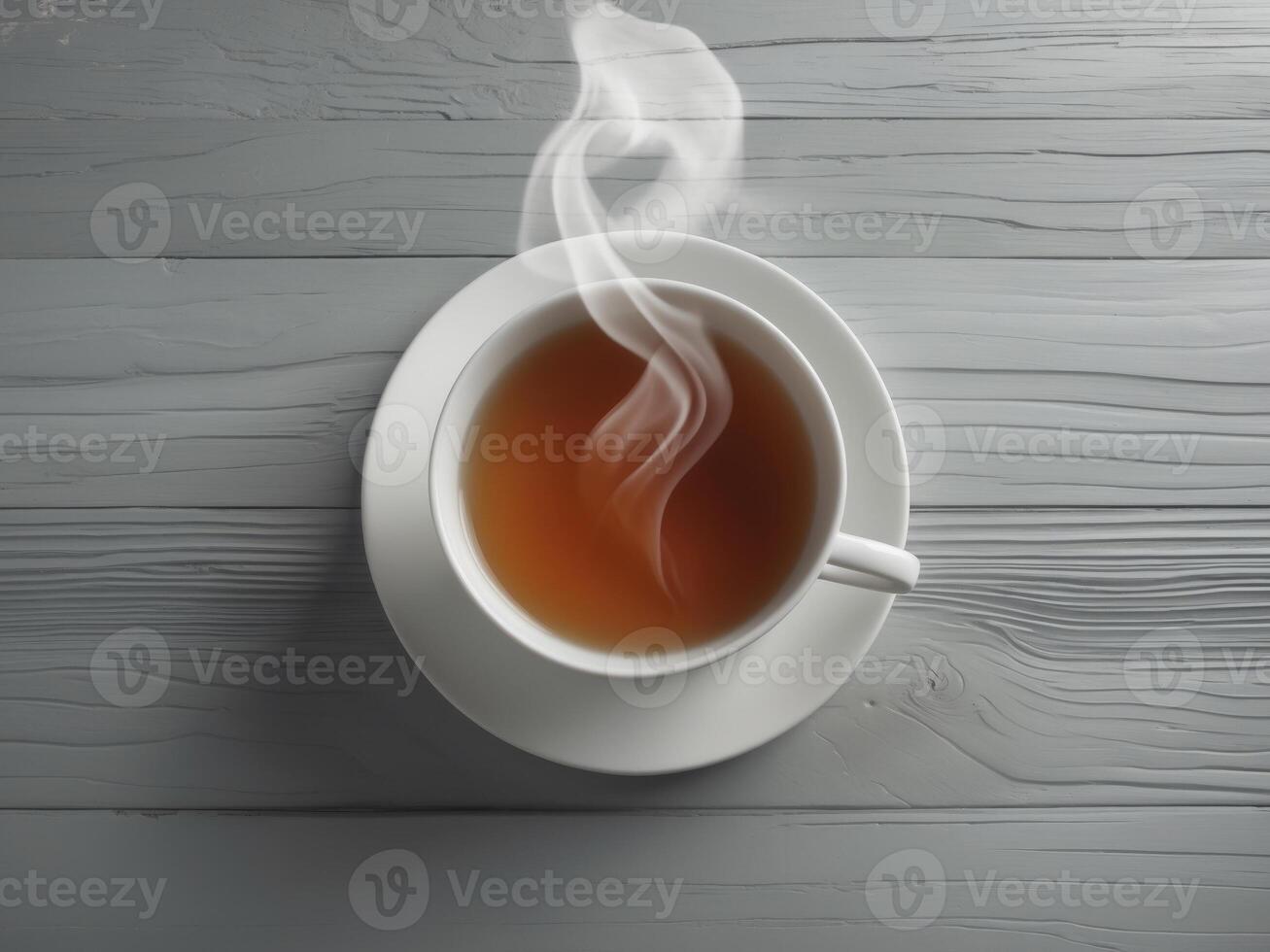 Premium Quality Image of Cup of Tea on a Grey Wooden Background Copy Space Close Up photo