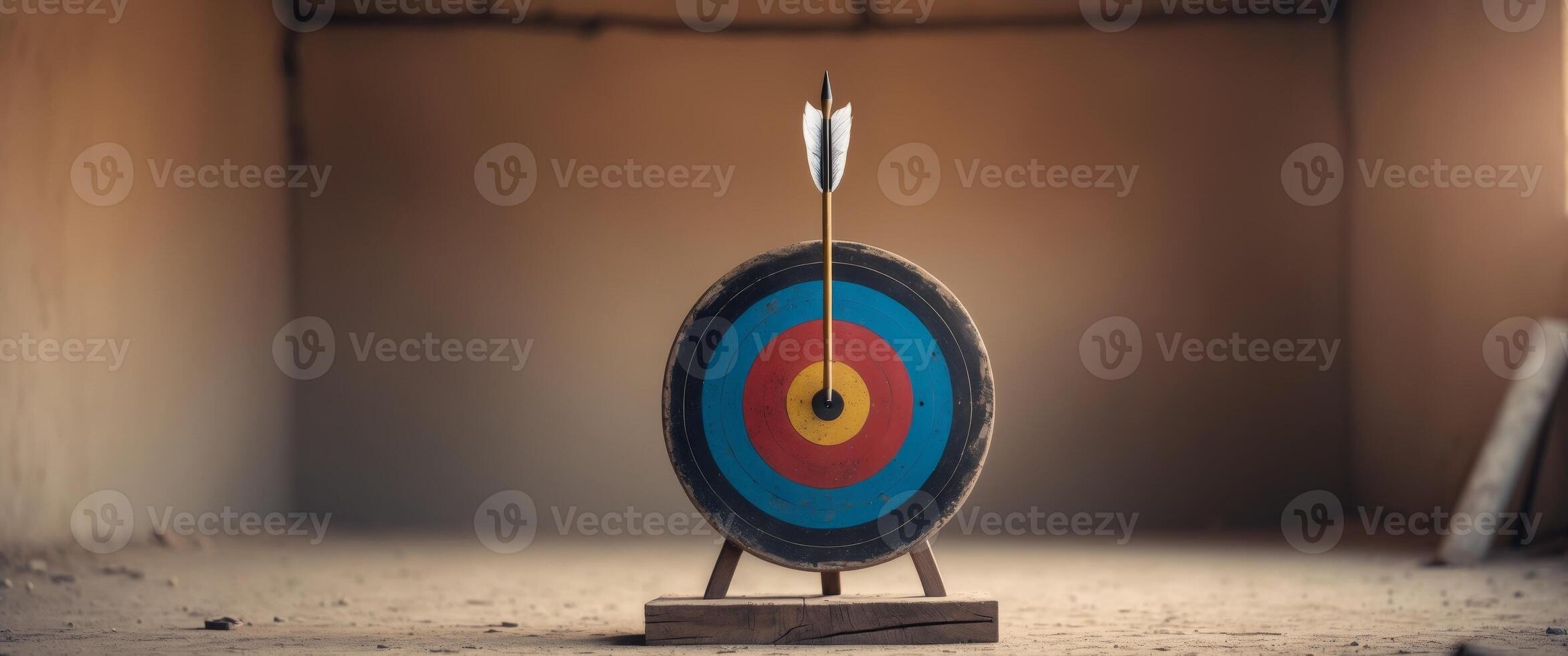 Precise Arrow Hitting Target in Dusty Archery Range photo