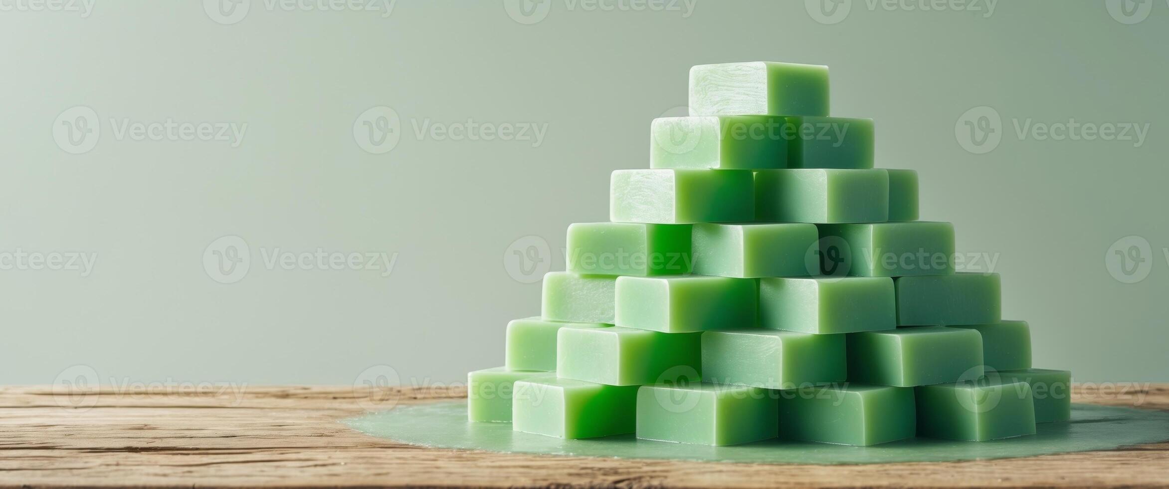 A green christmas tree made out of soap photo