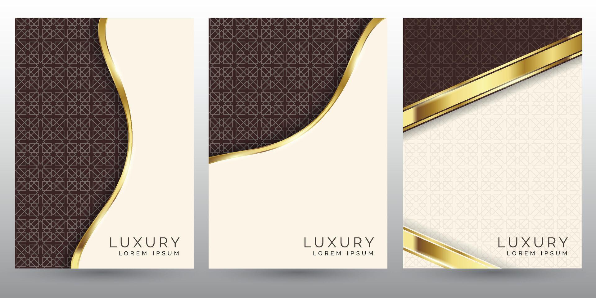 Three Modern luxury premium vip card designs vector