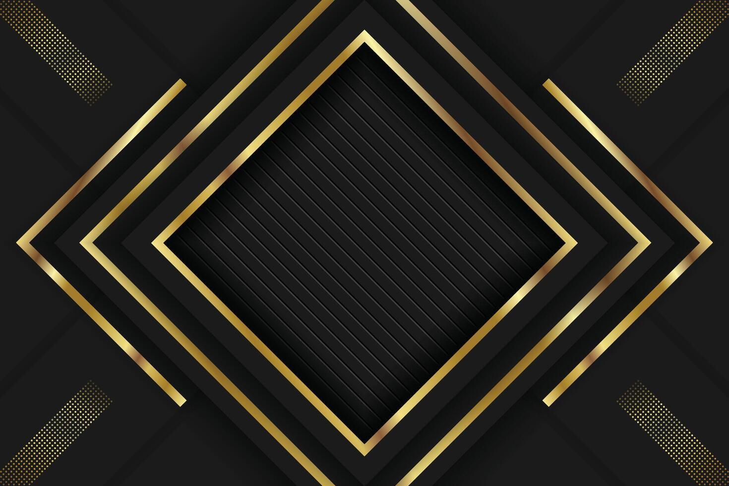 Luxury arrow Gold line Background VIP with black metal texture in 3d abstract style. stock illustration vector