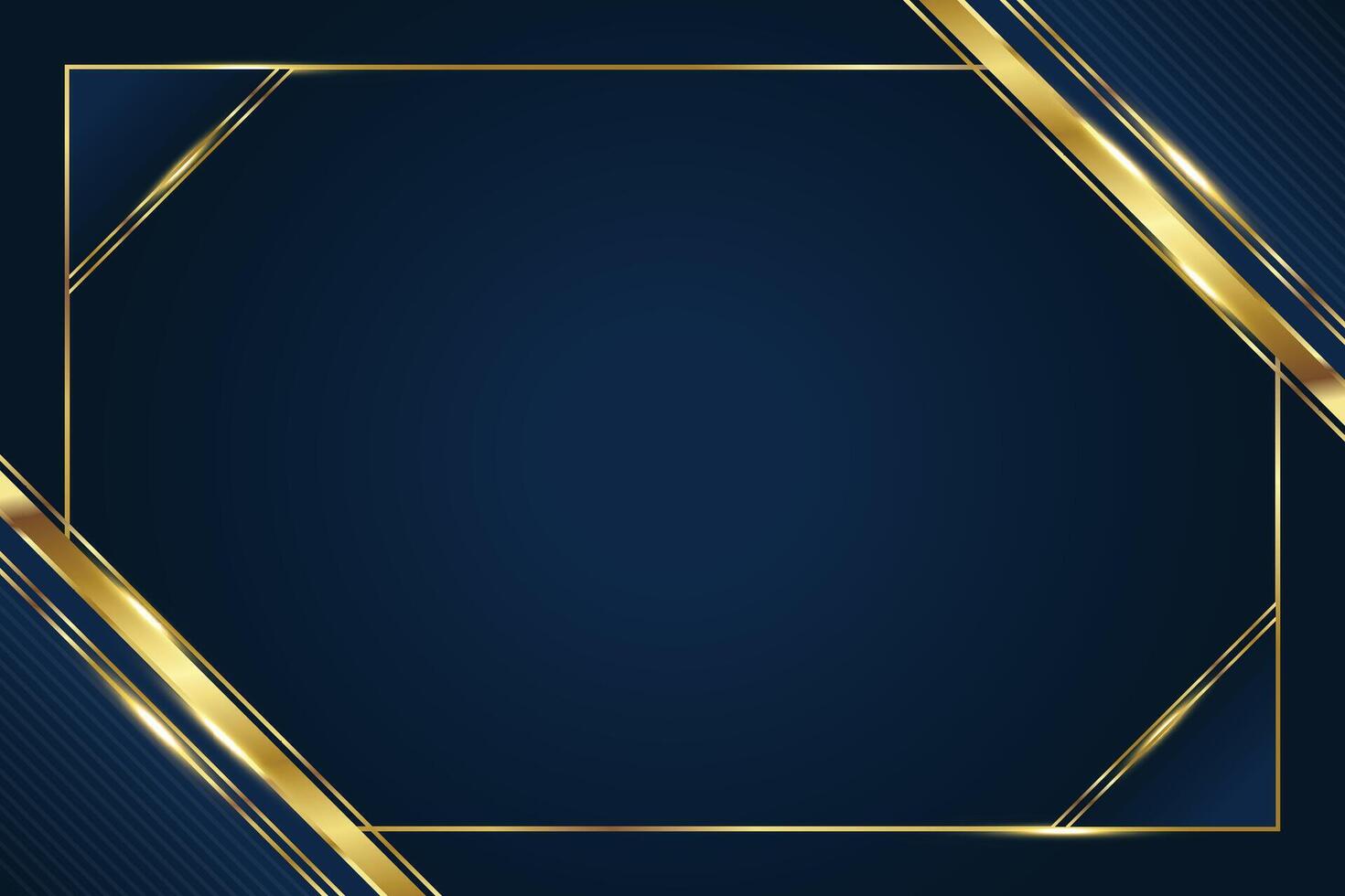 Luxury Golden lines on dark blue shaded color background vector