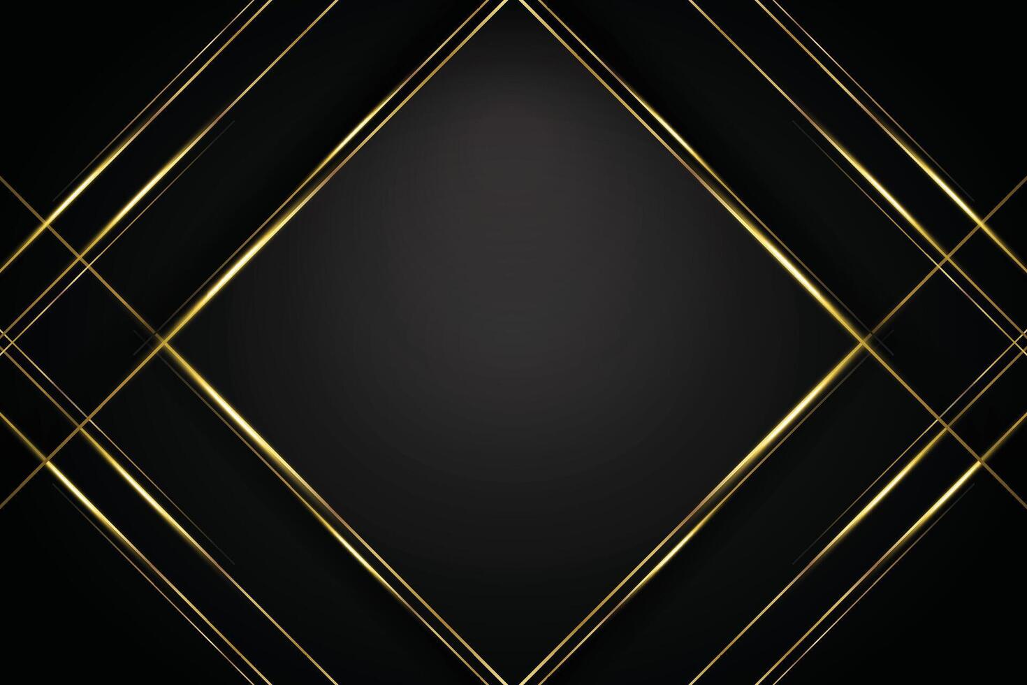 Luxury abstract background with golden lines on dark backdrop concept 3d style vector