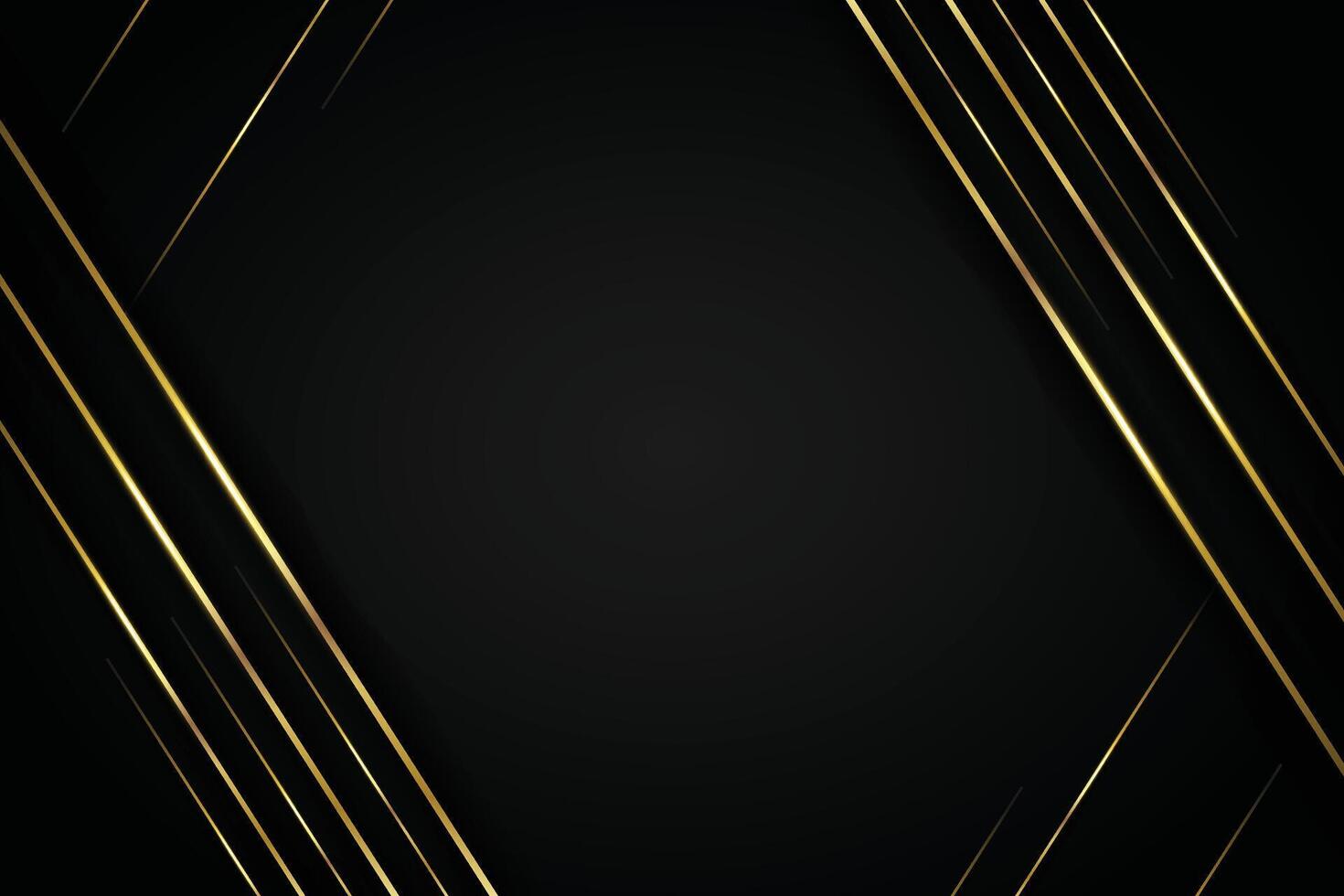 Abstract black background with line gold in paper cut style. stock illustration vector