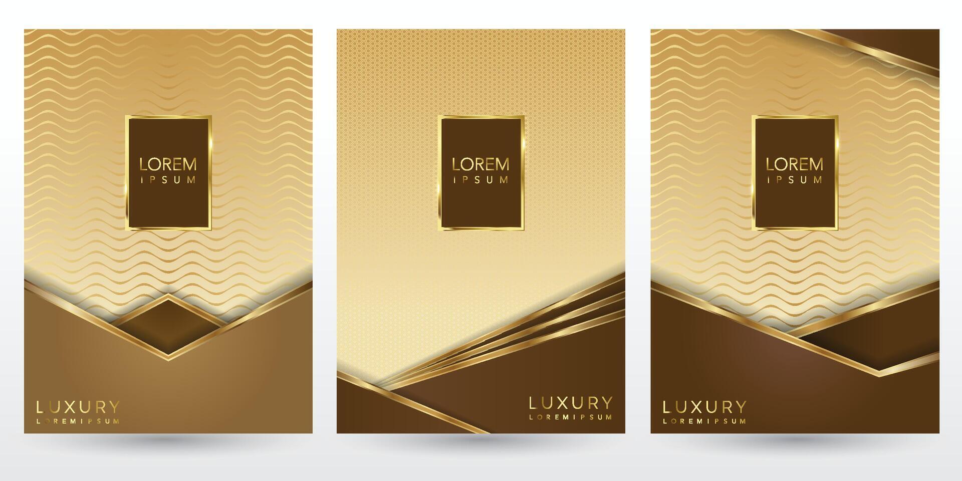 Three modern luxury premium vip light card design vector
