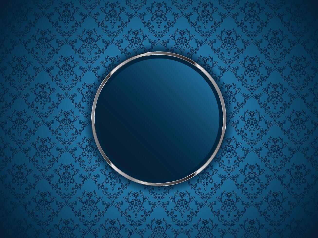 Abstract luxury blue pattern with siver lined circle background vector