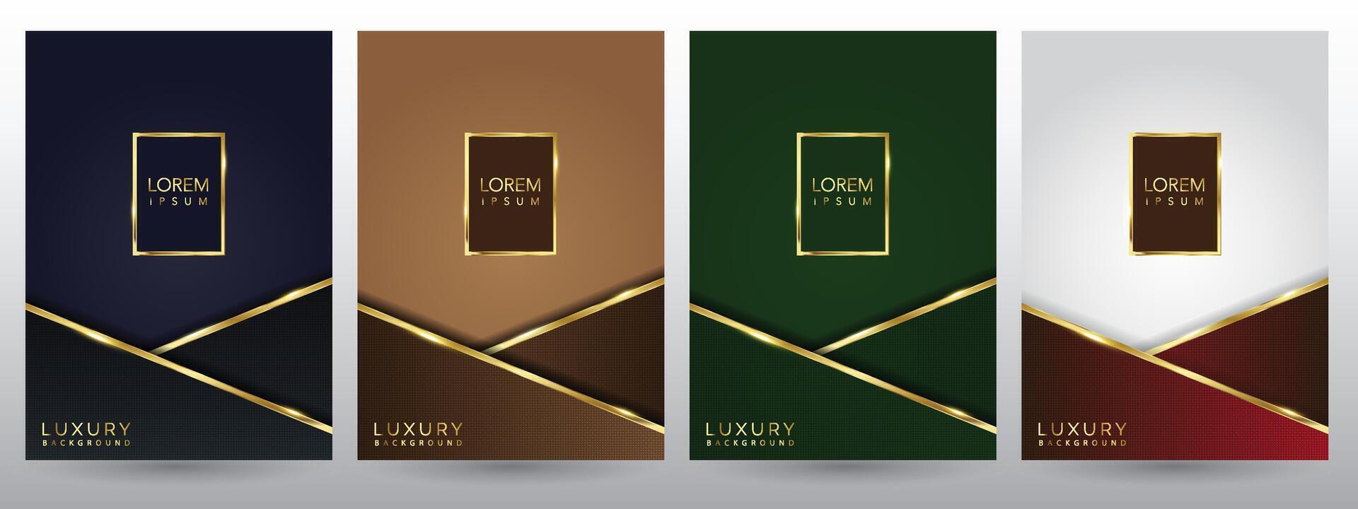 Four modern luxury premium vip card design combinations vector