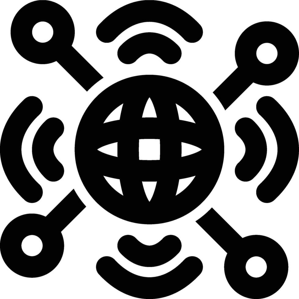 Internet, Technology, Network Outline Icon vector