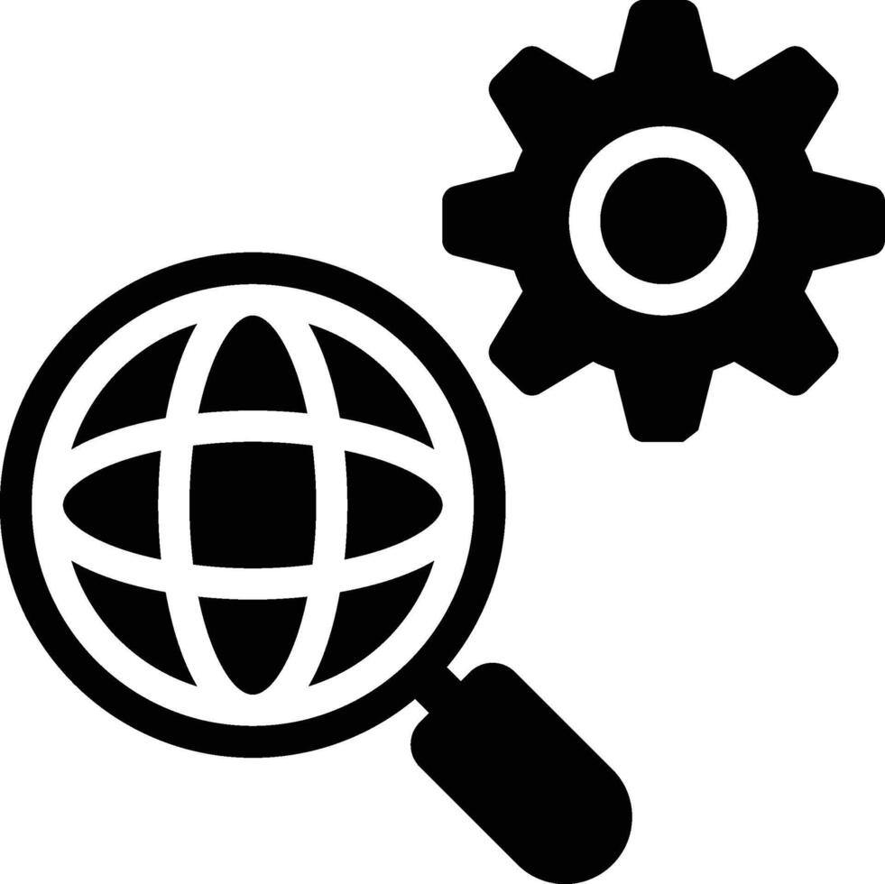 Search Engine, Optimization, Internet Glyph Solid Icon vector