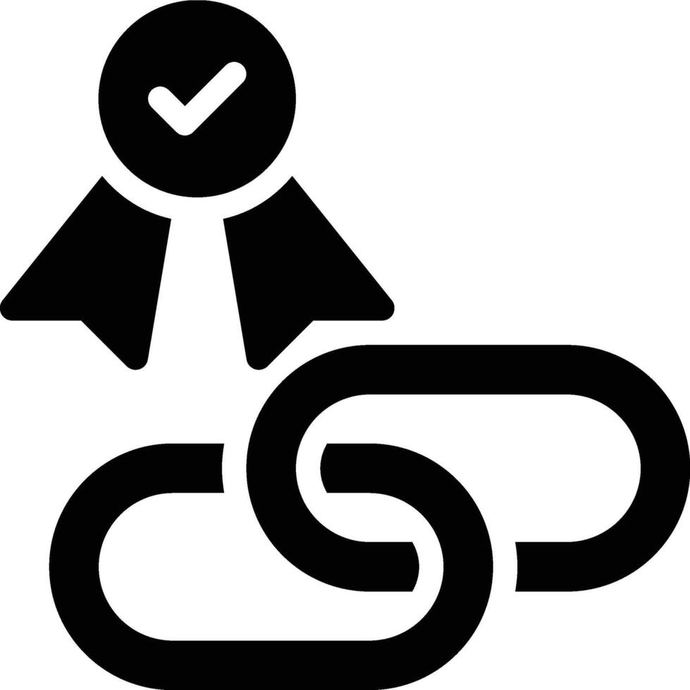Quality Backlink, SEO, Search Engine Glyph Solid Icon vector