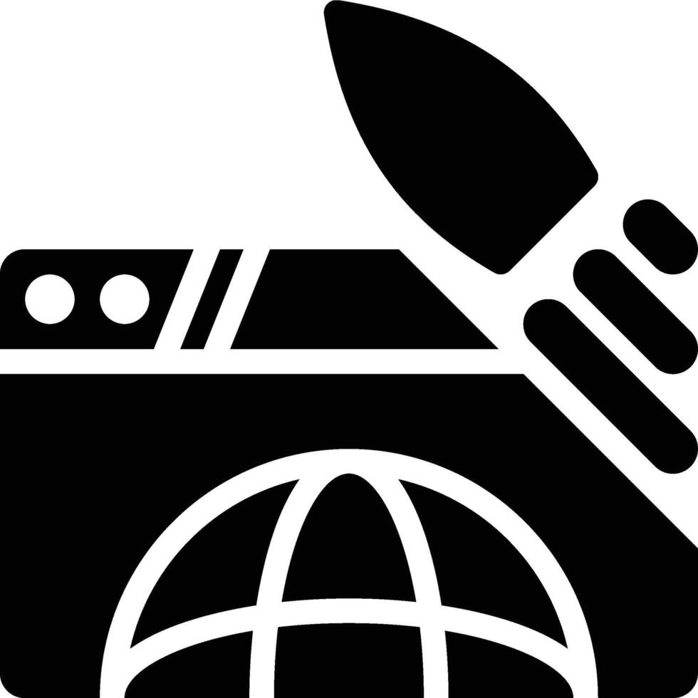 Site Speed, Page Speed, Responsive Website Glyph Solid Icon vector