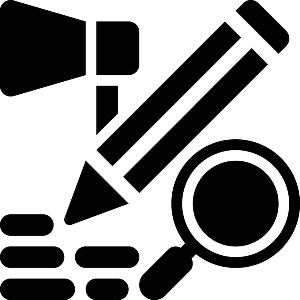 Copywriting, SEO, Search Engine Glyph Solid Icon vector
