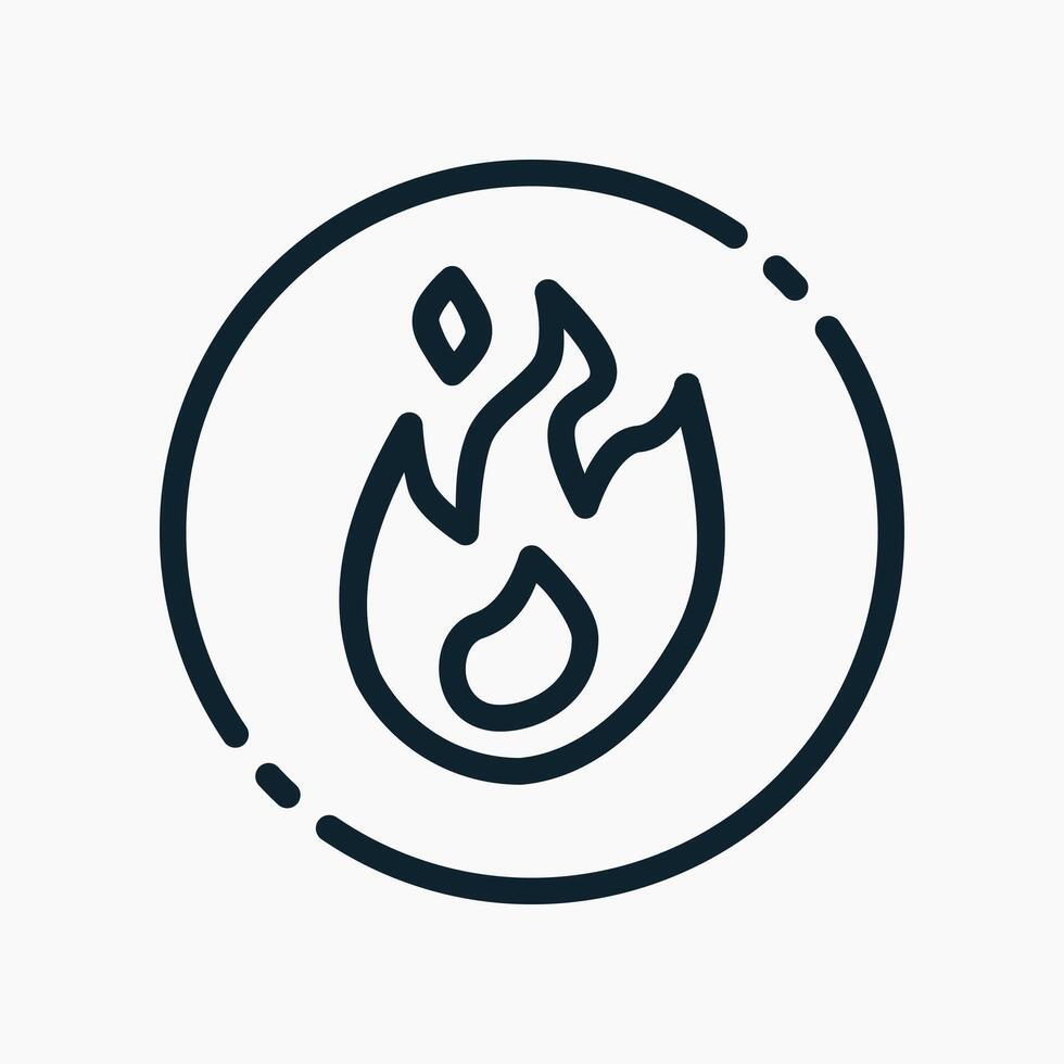 Design Illustration graphic of fire icon with line style. Suitable for UI, mobile design, web design, etc. vector