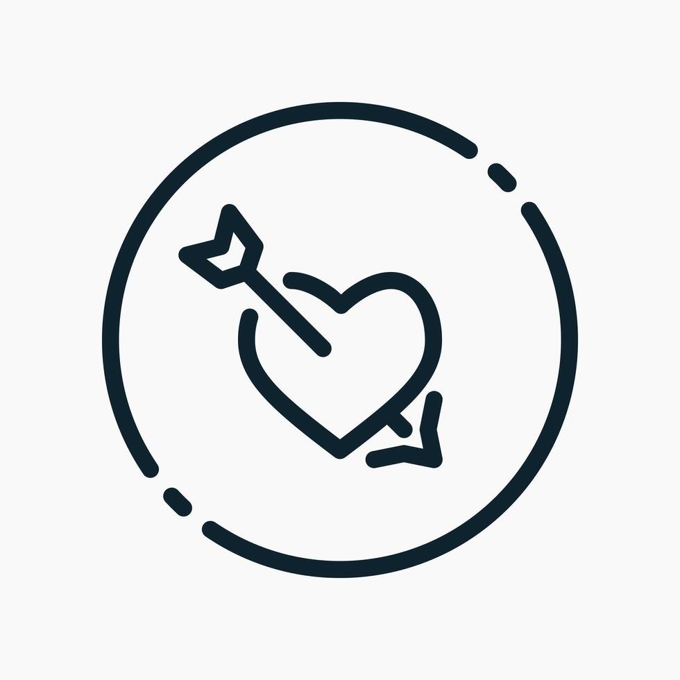 Design Illustration graphic of Heart with Arrow icon with line style. Suitable for UI, mobile design, web design, etc. vector