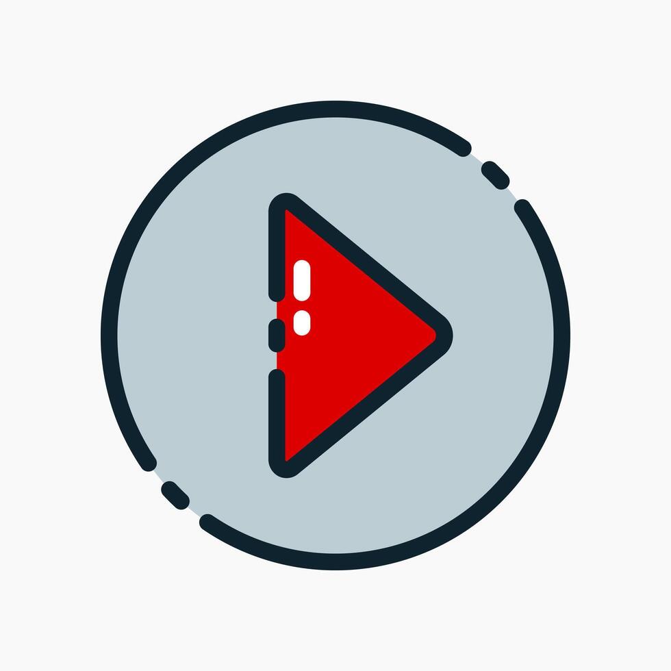 Design Illustration graphic of play button icon with colored line style. Suitable for UI, mobile design, web design, etc. vector